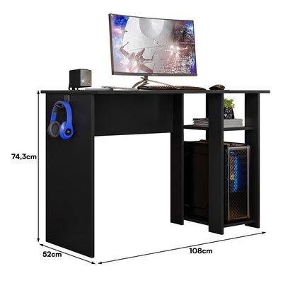 Mesa Para Computador Gamer Slim Preto - Peternella Móveis Preto
