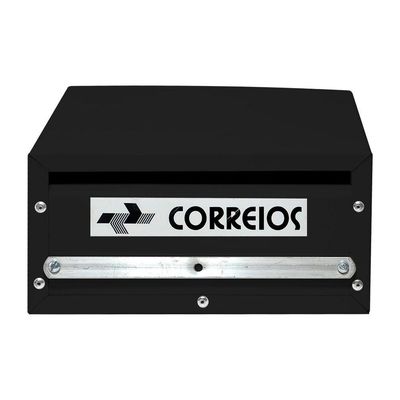 Caixa De Correio Preta Retangular Cartas 20 X 10 X 15 Cm - Fp