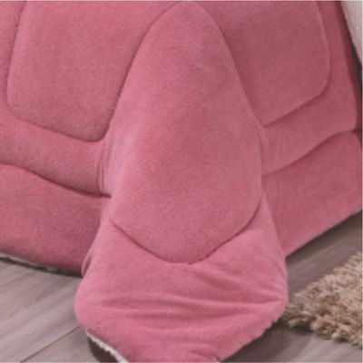 Edredom Coberdrom Fenix King Sherpa E Manta - Rosê