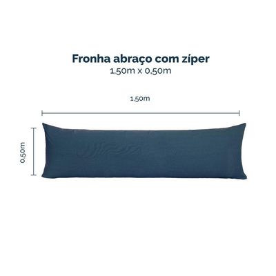 Kit 2 Fronhas Para Travesseiro De Corpo Slim 1,50cm X 50cm - Marinho