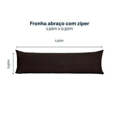 Kit 2 Fronhas Para Travesseiro De Corpo Slim 1,50cm X 50cm - Preto