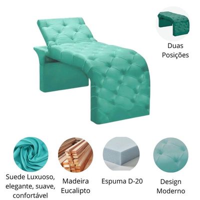 Maca Estofada Estética Cílios Regulável Spa Suede Juliette Azul Tiffany