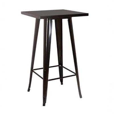 Mesa Bistrô Alta Tolix 60x60cm Preta, Ideal Para Bar, Café Ou área Gourmet