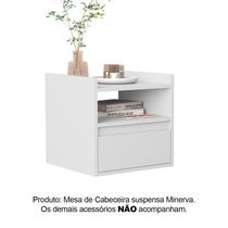 Mesa Cabeceira Suspensa Quarto Minerva Branco