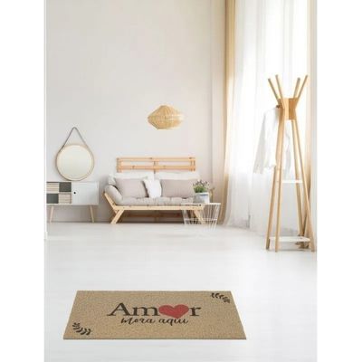 Tapete Capacho Vinil Amor Mora Aqui 75x40 Home Kapazi