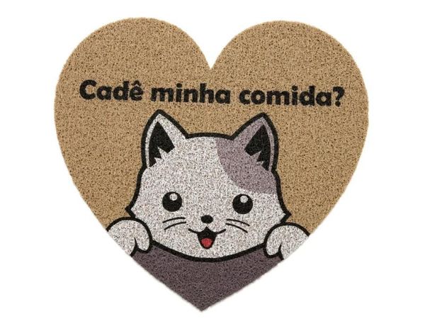 Tapete Capacho Vinil Pet Cat Cute 55cm X 60cm Kapazi