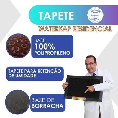 Tapete Capacho Waterkap Residencial 45cm X 75 Marron Kapazi