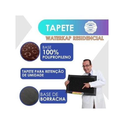 Tapete Capacho Waterkap Residencial 45cm X 75 Marron Kapazi