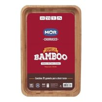 Gamela Bandeja Churrasco Bamboo Retangular 30x45cm - Mor