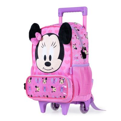 Mochila Escolar Feminina com Rodinhas Minnie Baby Rosa U / Rosa