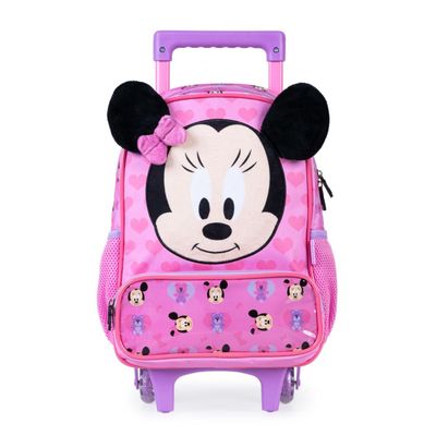 Mochila Escolar Feminina com Rodinhas Minnie Baby Rosa U / Rosa