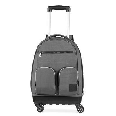 Mochila de Rodinha Juvenil Color Block 4 Rodas U / Cinza