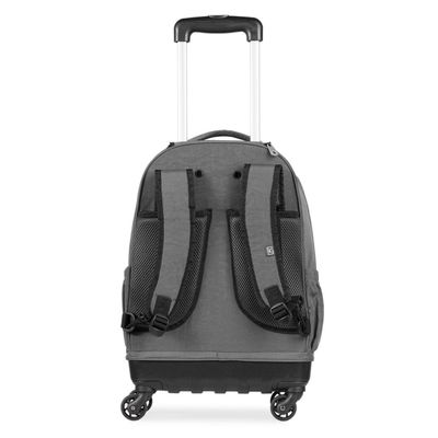 Mochila de Rodinha Juvenil Color Block 4 Rodas U / Cinza