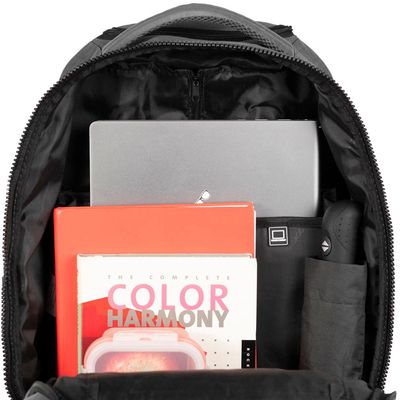 Mochila de Rodinha Juvenil Color Block 4 Rodas U / Cinza