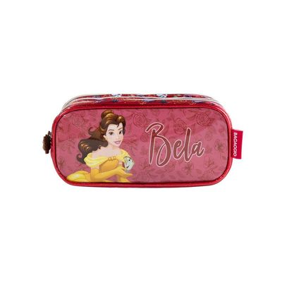Estojo Escolar Feminino 3 Compartimentos Bela Premium Vermelho U / Vermelho