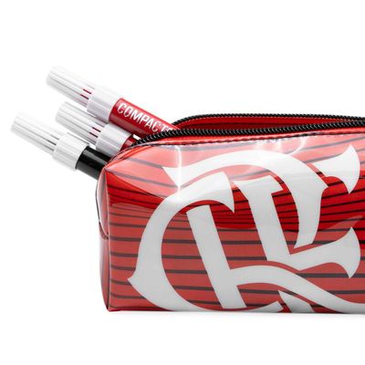 Estojo Escolar do Flamengo Masculino Oficial Pequeno U / Vermelho