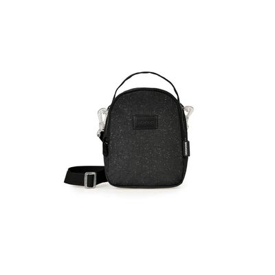 Bolsa Transversal Feminina Pequena Crinkle Glitter Preta