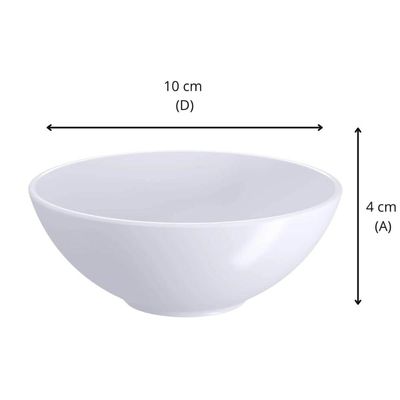 Molheira Porta Molhos 120ml Bowl Redondo Branco para Servir Vinagrete Maionese Coza