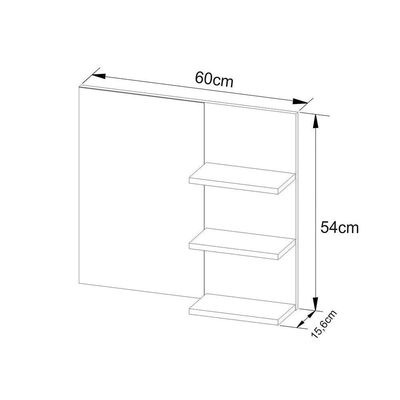 Armário c/ Balcão Banheiro Suspenso BN3601 s/ Cuba 80cm e Espelho BN3608 Amêndoa - Tecno Mobili