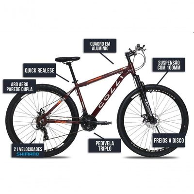 Bicicleta Colli Toronto Aluminio Aro 29 Disco-shimano 21v Roxo