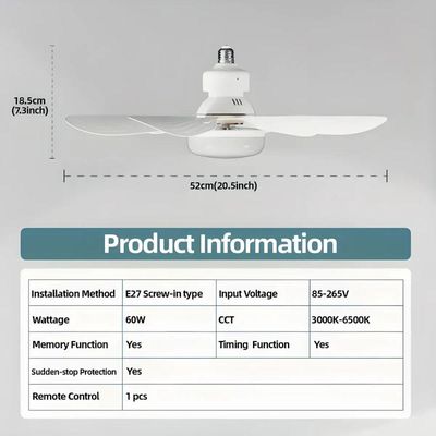 Ventilador De Teto Lâmpada Led 40w Bivolt Branco C- Controle