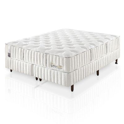 Colchão De Látex Médio Box E Kit Spa Casal 138x188cm