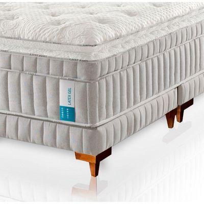 Colchão De Látex Híbrido Qgel Com Cobre Casal 138x188cm