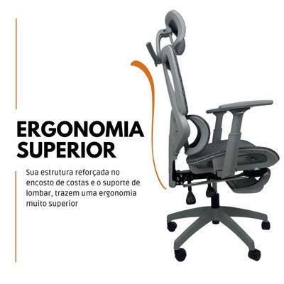 Cadeira De Escritório Presidente Executiva Oficial Titan Cinza