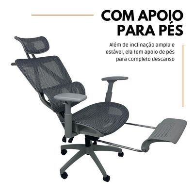 Cadeira De Escritório Presidente Executiva Oficial Titan Cinza