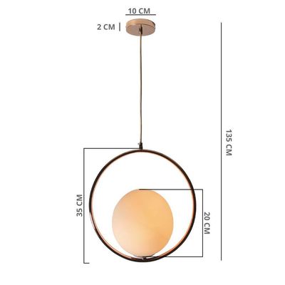 Lustre Pendente Bravalumi Pérola Daire Globo E27 Bivolt Rose Gold