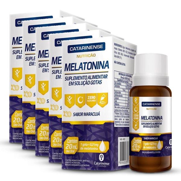 Kit 5 Melatonina Em Gotas Catarinense Maracujá 20ml