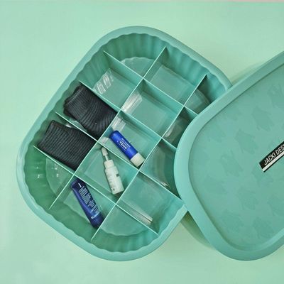 Organizador De Gavetas, Meias, Calcinhas, Bijuterias C- 15 Divisórias Linha Loft Turquesa