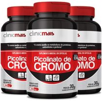 Kit 3 Picolinato De Cromo 500Mg Chá Mais 60cáps