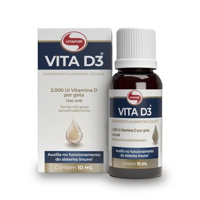 Kit 3 Vita D3 2000ui Vitafor 10ml Em Gotas