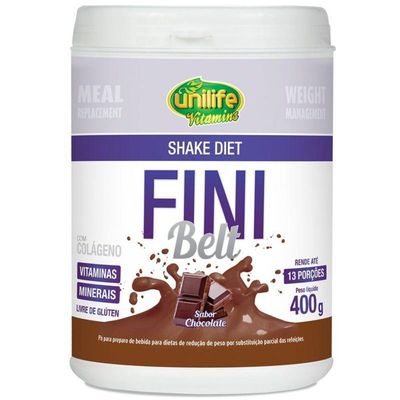 Kit 3 Shake Diet Com Colágeno Fini Belt Unilife Chocolate 400g