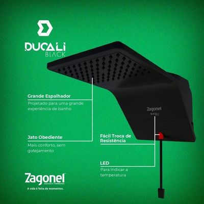 Chuveiro Zagonel Ducali Black 220v