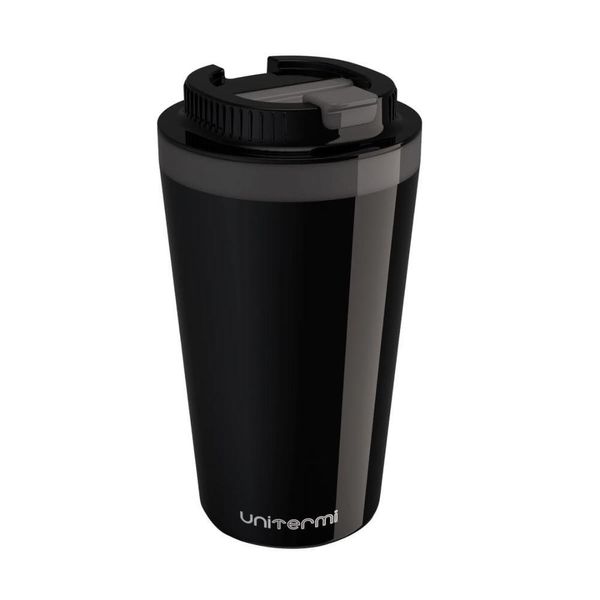 Copo Térmico Com Tampa 400 Ml Preto - Unitermi