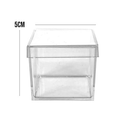 Caixa Acrílica Transparente 5cm X 5cm - 10 Unidades