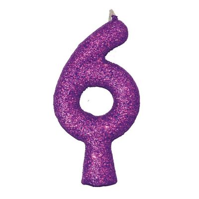 Vela De Aniversário Puro Glitter Roxa Modelo 4
