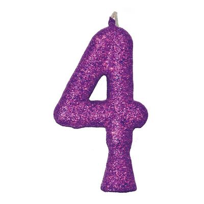 Vela De Aniversário Puro Glitter Roxa Modelo 3