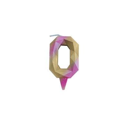 Vela De Aniversário Diamante Rosa E Dourada Modelo 9