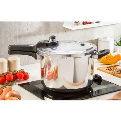 Panela De Pressão Eterna 22 Cm 4,5 L Em Alumínio Polido Com Legumeira Nigro