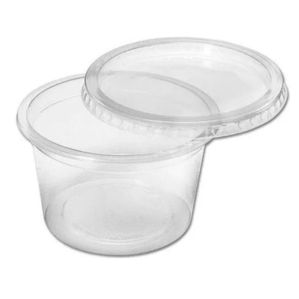 Kit Pote Tampa Plástico Transparente Pp 250ml - 25 Un