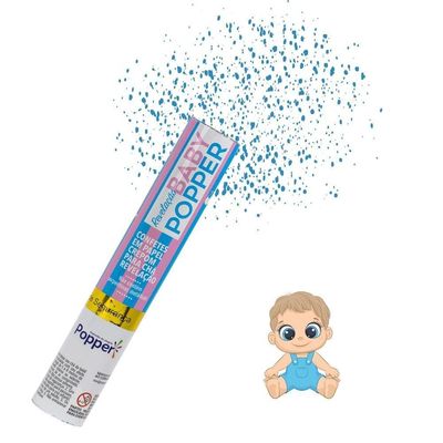 Lança Confete Chá Revelação Menino Azul - 30cm