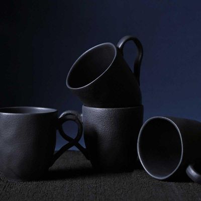 Jogo De Pratos 18 Peças Orgânico Preto Matte Porto Brasil