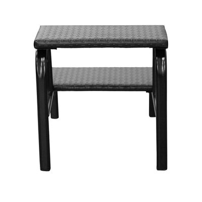Escadinha Multiuso 2 Degraus Para Obeso Piso Em Mdf Com Emborrachado AntiderrapantePreta Combo Stock