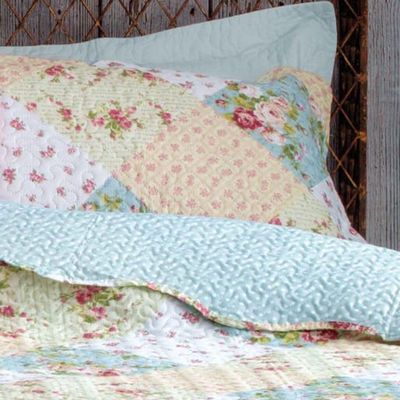 Kit Cobre Leito Colcha Mix Queen Estampado Dupla Face Floral 3 Peças - Mariana