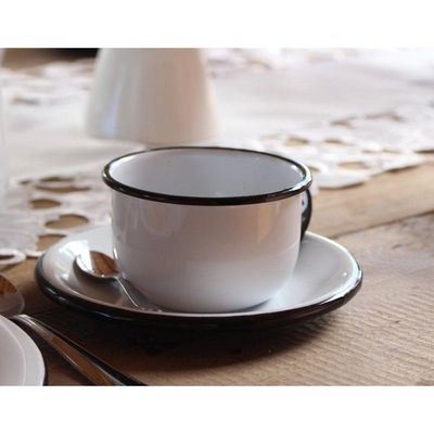 Conjunto Para Café Esmaltado 9 Peças Branco Ewel