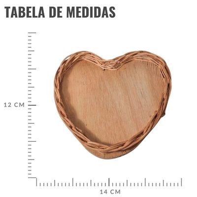 Kit Mini Cestas De Vime Coração Páscoa - 03 Unidades