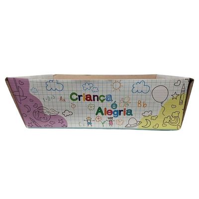 Cesta De Papel Bandeja Criança é Alegria 23cm X 16cm X 8cm